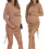 Maternity Dress with Side Drawstring For Easy Wear Off-Camel L 3