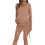 Maternity Dress with Side Drawstring For Easy Wear Off-Camel L 7