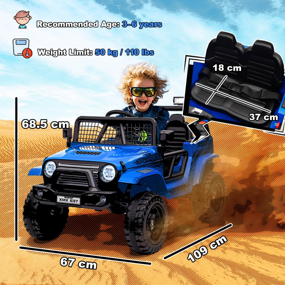 Aiyaplay Kids Ride On Car 12V Electric Truck W Suspension Blue 88454146