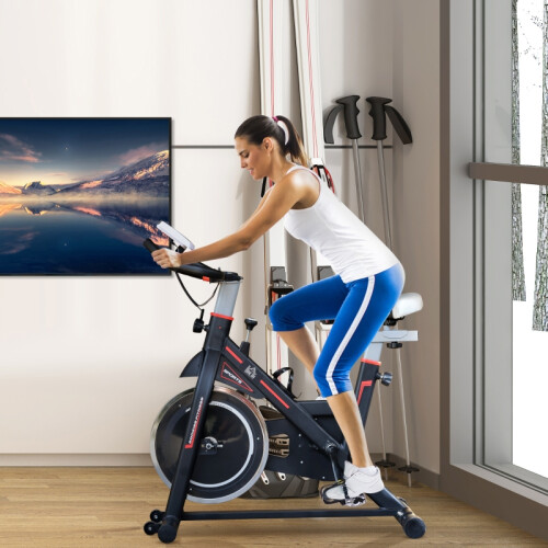 Exercise Bike, Indoor Cycle, LCD, HR Sensor, Black 1