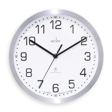 Acctim Mason Wall Clock Radio Controlled Brushed Metal Aluminium 25cm