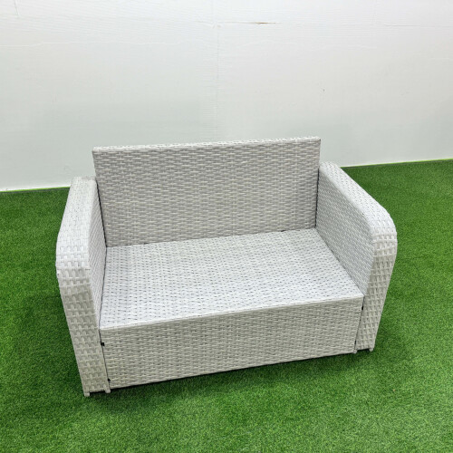 Fimous Fimous 2 Seater Sofa Rattan Curved Arm Loveseat 1