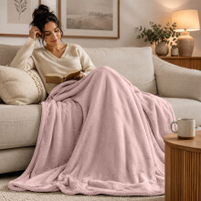 (2X Super King/ XL, Pink) Budget Friendly Luxury 310GSM Faux Fur Fleece Blankets - Ultra Soft Warm Plush Throws for All Season Use | Pack of 2
