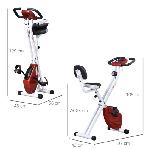 Folding Bike 8-Level Magnetic Pulse Red 1