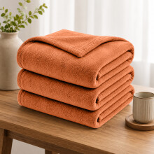 (2X Super King/ XL, Rust) Budget Friendly Luxury 310GSM Faux Fur Fleece Blankets - Ultra Soft Warm Plush Throws for All Season Use | Pack of 2