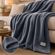 (2X Single/ Small, Grey) Budget Friendly Luxury 310GSM Faux Fur Fleece Blankets - Ultra Soft Warm Plush Throws for All Season Use | Pack of 2