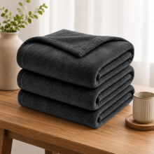 (2X King/ Large, Black) Budget Friendly Luxury 310GSM Faux Fur Fleece Blankets - Ultra Soft Warm Plush Throws for All Season Use | Pack of 2