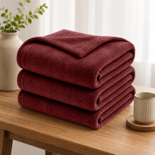 (2X King/ Large, Burgundy) Budget Friendly Luxury 310GSM Faux Fur Fleece Blankets - Ultra Soft Warm Plush Throws for All Season Use | Pack of 2