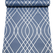 Blue Silver Geometric Non-Woven Vinyl Textured Wallpaper 42085