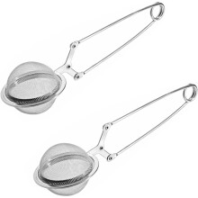 2 Stück Teesieb, Teesieb für Losen Tee, Teaballs, Edelstahl-Klemmgriffe, 4.5cm Durchmesser, passend für lose Teezubereitung, langlebig