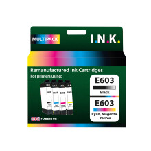 I.N.K. Remanufactured EPSON 603 Multipack Black, Cyan, Magenta, Yellow Ink Cartridges