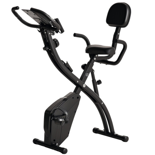 2-in-1 Folding Bike 8-Level Magnetic Pulse Black