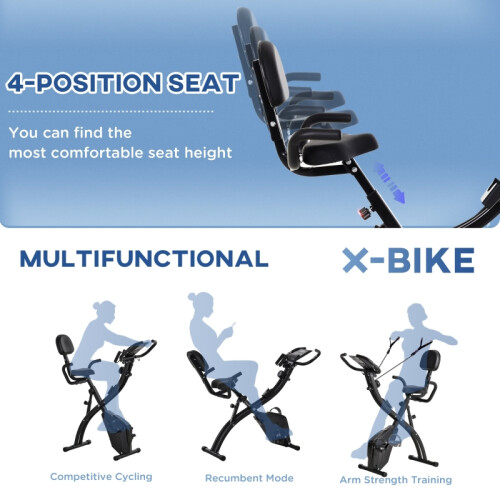 2-in-1 Folding Bike 8-Level Magnetic Pulse Black 2