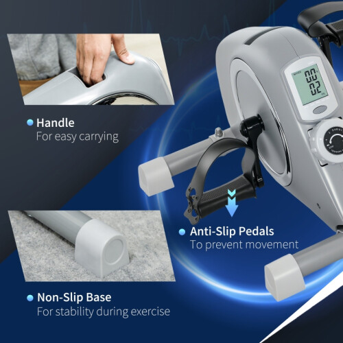 Pedal Exerciser 8-Level Magnetic Resistance Grey 1