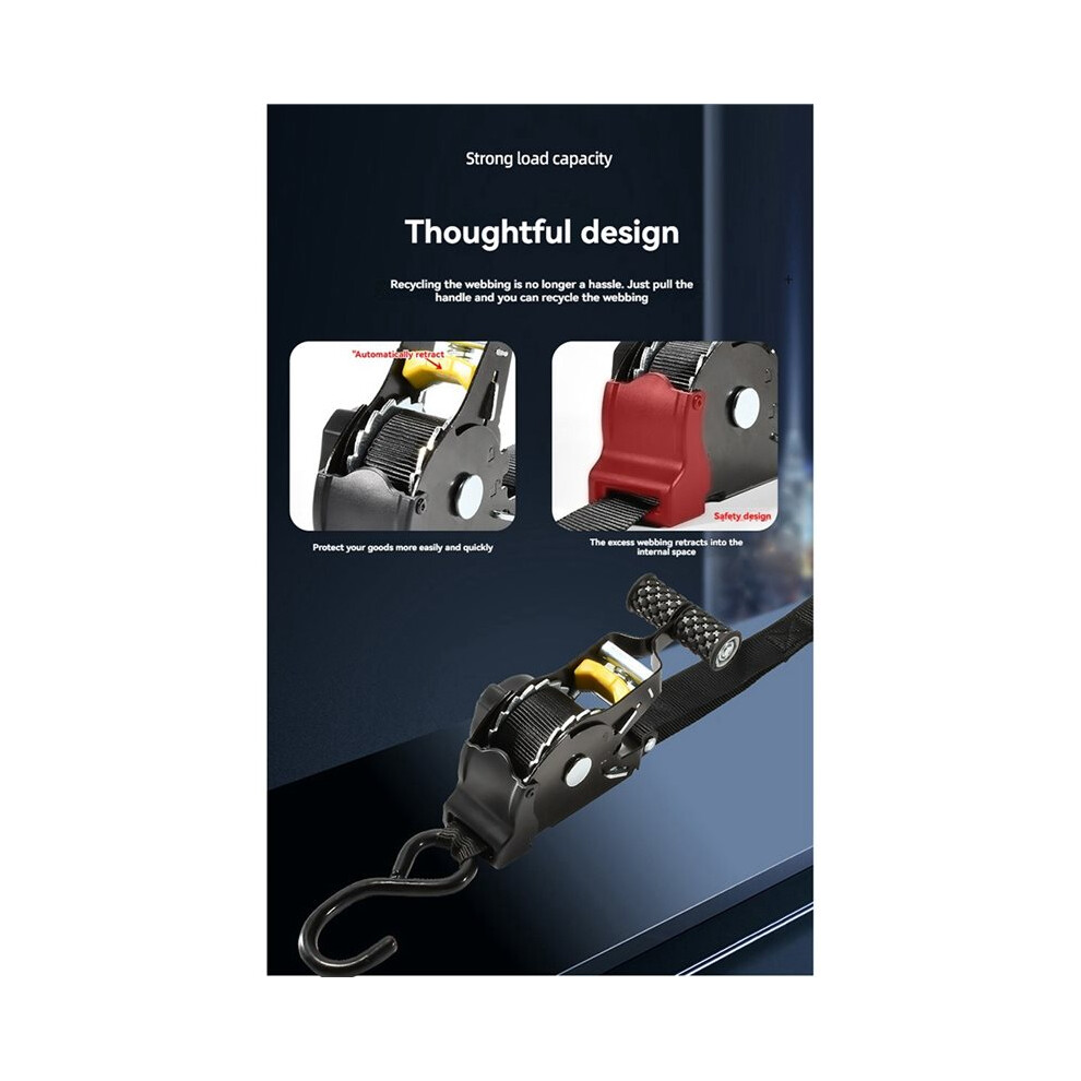 Auto Automatic Tension Belt Cargo Tape Retractable Belts Motorcycles Ratchet Strap Load Luggage Strap 4713746243414