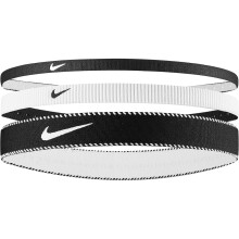 Nike Flex Classic Headbands Mixed Width 3 Pk Black White Black