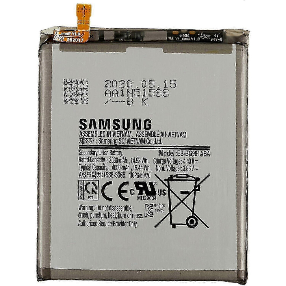 For Samsung Galaxy S20 5G 3.86V 3880Mah Li Ion Polymer Battery Assembly Part (Encode: Eb Bg981aba) W12 6900003254421