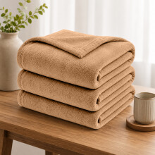 (2X Super King/ XL, Camel) Budget Friendly Luxury 310GSM Faux Fur Fleece Blankets - Ultra Soft Warm Plush Throws for All Season Use | Pack of 2