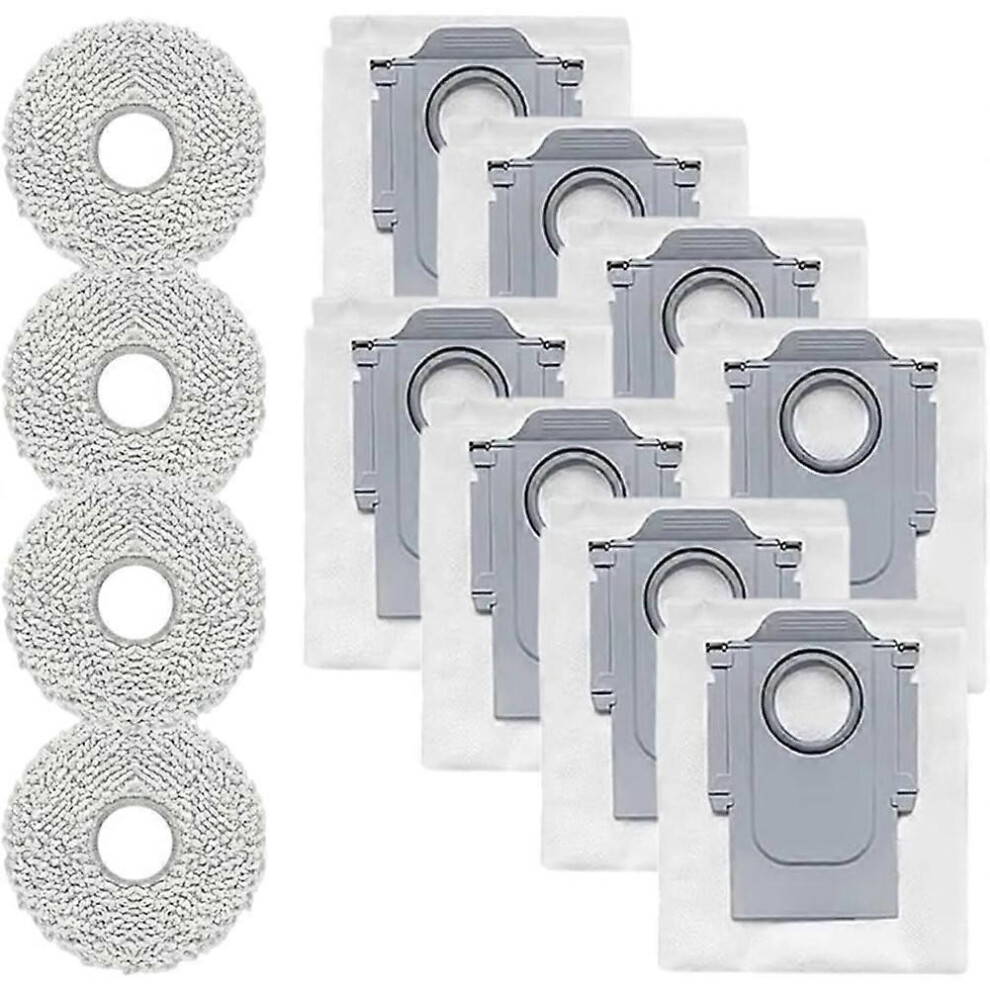 12 Pack Dust Bags For Roborock Qv 35A / Qr 798 / Qr 598 Robot Vacuum Cleaner - Includes 4 Cloths & 8 Dust Bags88 6900003255138