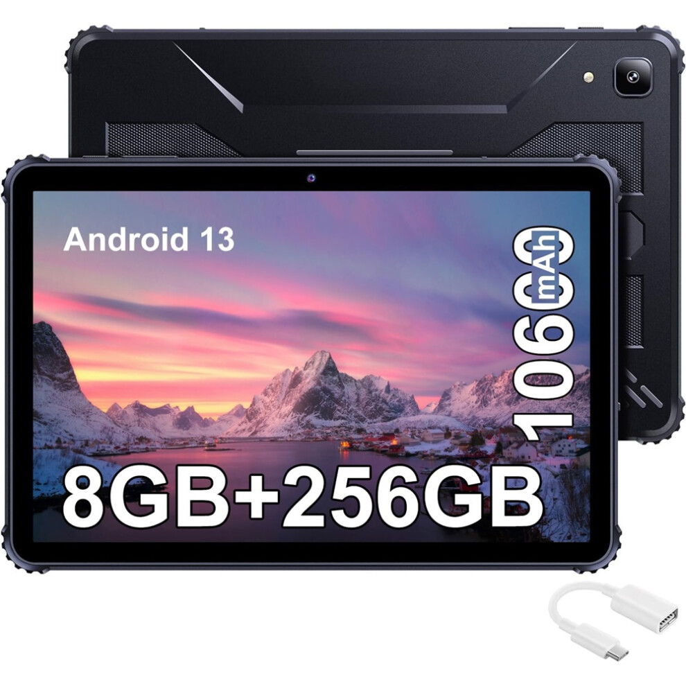 (Black) Cubot Tab Kingkong Android 13, Rugged Tablet 10.1'' Fhd Display With 8Gb Ram 256Gb Rom,10600Mah Battery, Black 4027021856764