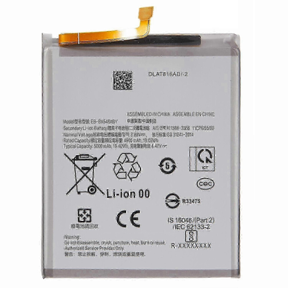 W For Samsung Galaxy A54 5G A34 5G Li Ion Polymer Battery Assembly Part 3.88V 4905Mah (Encode: Eb Ba54323 6900003257354
