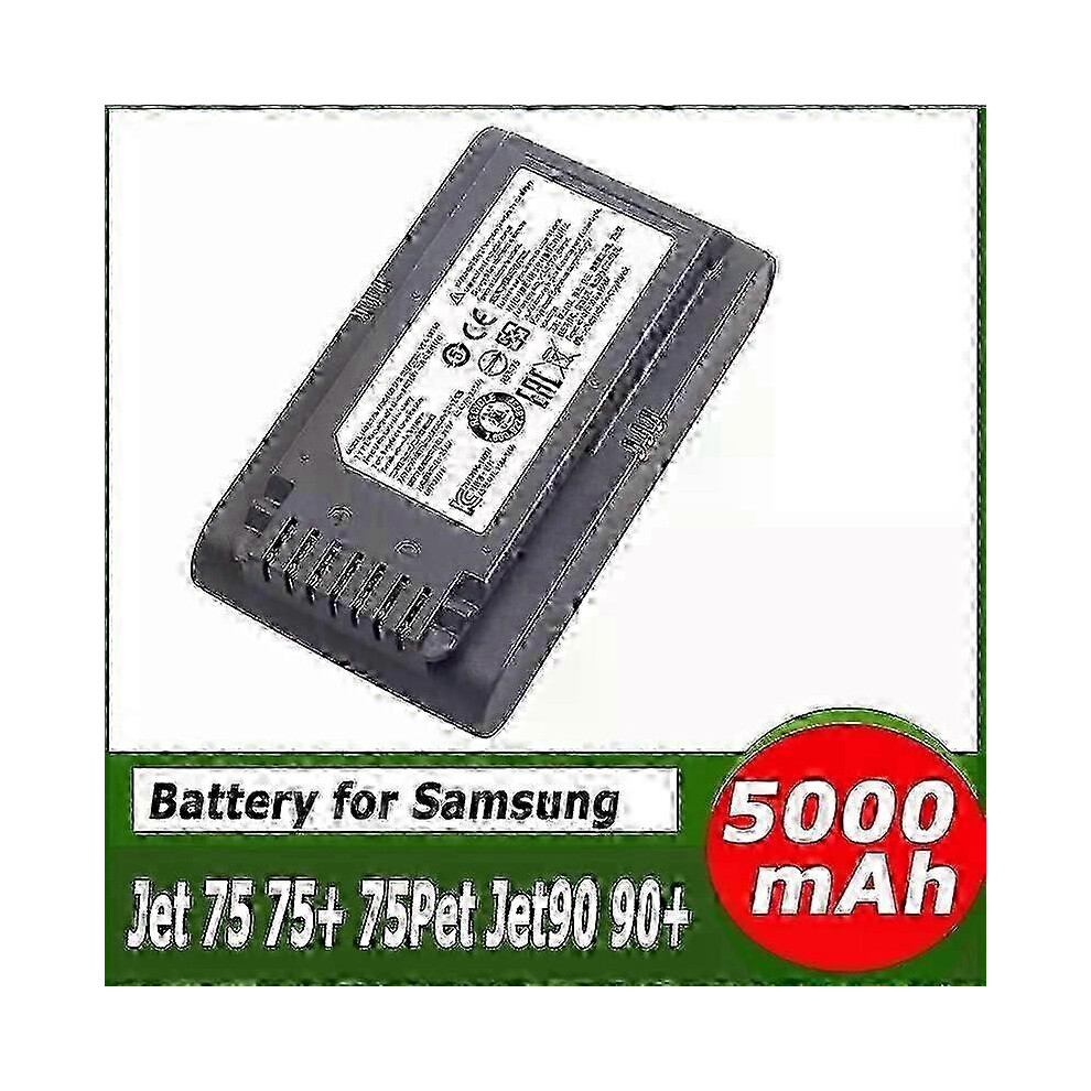 Applies To New 21.6V 5.0Ah Li-Ion Battery For Samsung Vacuum Cleaner Jet 90/Jet 75 Pet/Jet 75 Cordless Stick Vacuum Vca-Sbt90/Xaa 529 6900003259358