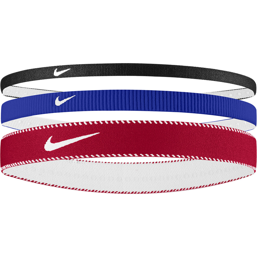 Nike Flex Classic Headbands Mixed Width 3 Pk Game Royal / University Red / White Multicoloured