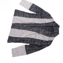 Dunkelgrauer Color-Block-Strickpullover mit offener Front XXL