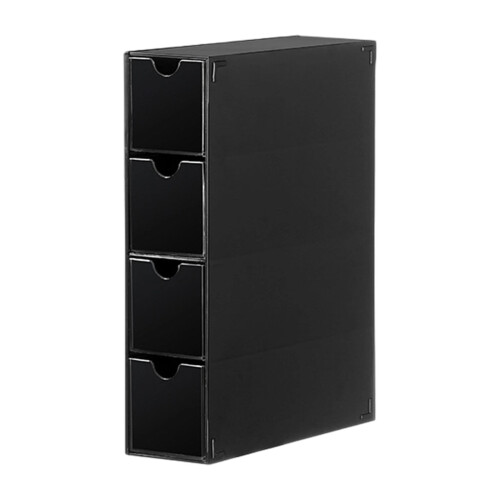 Acrylic Desktop Display Case For-Black 4 layer storag