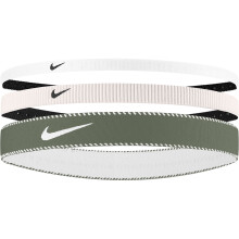 Nike Flex Classic Headbands Mixed Width 3 Pk Light Soft Pink / Light Army / White