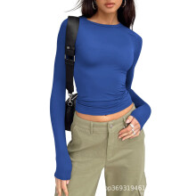 (13, XS) Women's Slim Casual Short Sleeve T-Shirt, Solid Spring Autumn Streetwear Base Top
