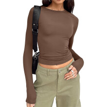 (Number 58, XS) Women's Slim Casual Short Sleeve T-Shirt, Solid Spring Autumn Streetwear Base Top