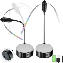 Pack Fly Fans for Tables Rechargeable, Indoor or Outdoor Use, Ideal for Camping, Party, Restaurant, Kitchen, and BBQ,with Tabletop and Hangi