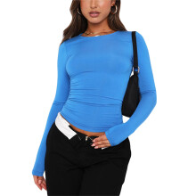(Number 95, XXL) Women's Slim Casual Short Sleeve T-Shirt, Solid Spring Autumn Streetwear Base Top