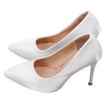 Spitzzehen-Pumps aus PU-Leder weiß 10 cm 37