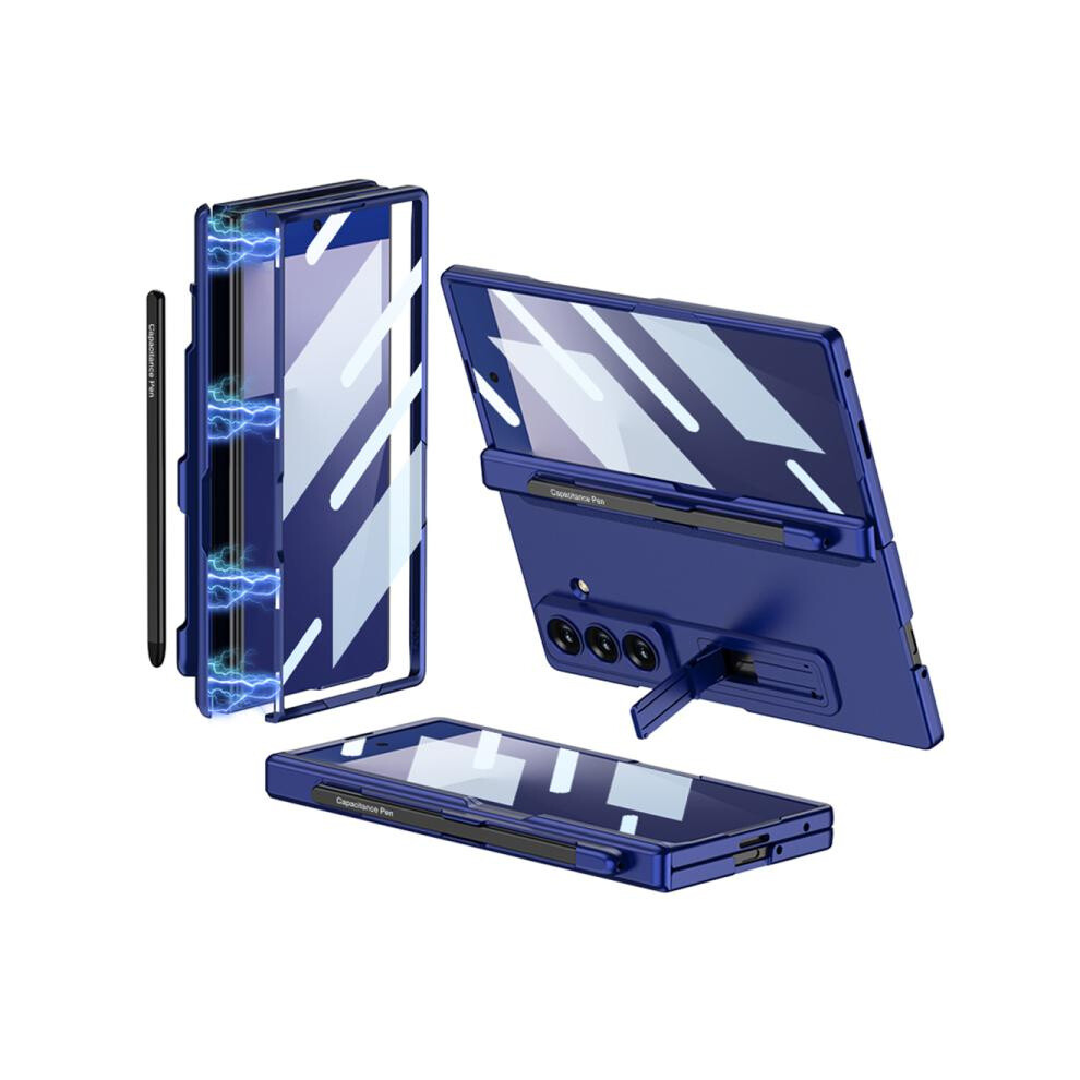 Gkk Integrated Magnetic Folding Phone Case With Pen Slot Compatible Gift Samsung Galaxy Z Fold7 5G (Shadow ).:For Samsung Galaxy Z Fold7 5G Blue 337224219599