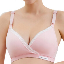 Easy Access Nursing Bra With Crossing Design For-Pink 44 100