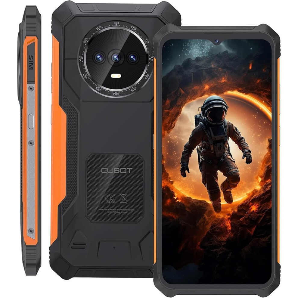 (-Orange) Cubot Kingkong Es Rugged Smartphone 6.56-Inch Hd 6Gb Ram, 128Gb Rom, 5100Mah Battery Mobile Phone, Android 14 Phones(-Orange) Black 4027021856795