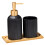 3Pieces Bathroom Accessories Organization Set-Black gold head 1