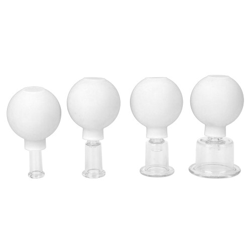Weißes Vakuum-Cupping-Set Nr.1-4 1.7/0.7cm 1