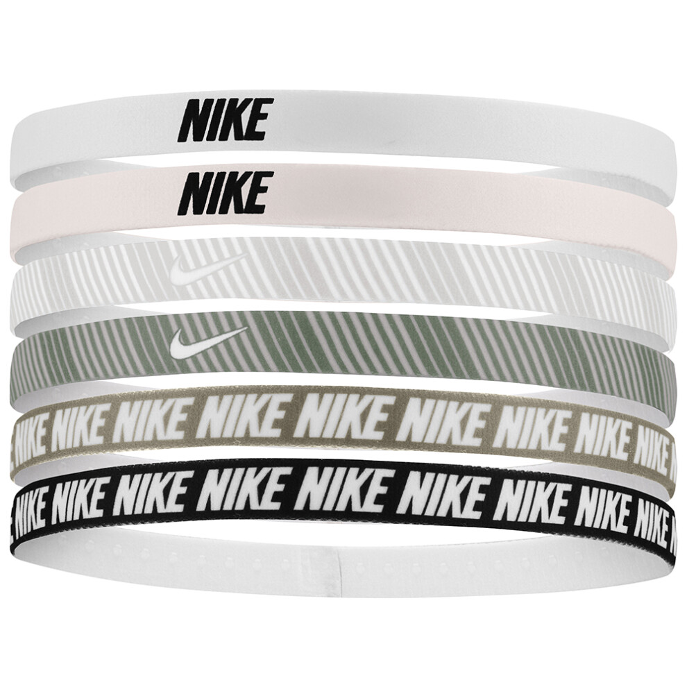 Nike Flex Classic Headbands 6 Pk Printed Light Soft Pink / Light Army / White Multicoloured