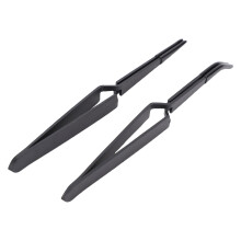 2er Pack Reverse Pinzetten Schwarz Edelstahl-Silikon