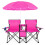 2-Sitzer-Klapp-Campingstuhl mit Sonnenschirm, Rosa 1
