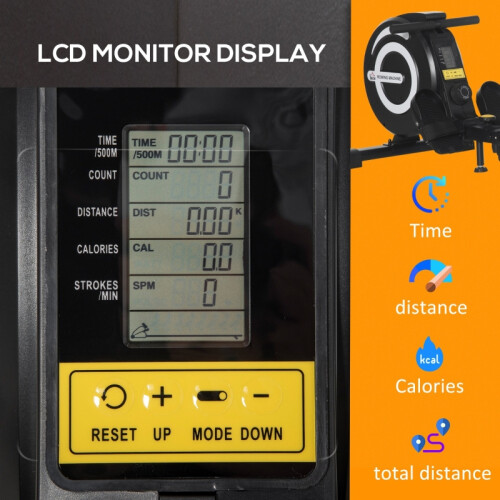 Magnetic Rower, 8-Level Quiet Resistance, LCD 2
