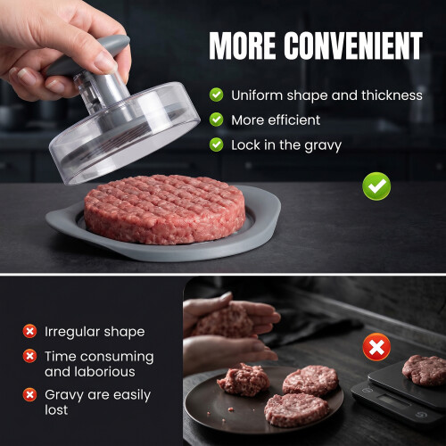 Non Stick Burger Press Round Burger Smasher, Hamburger Patty Maker for BBQ 1