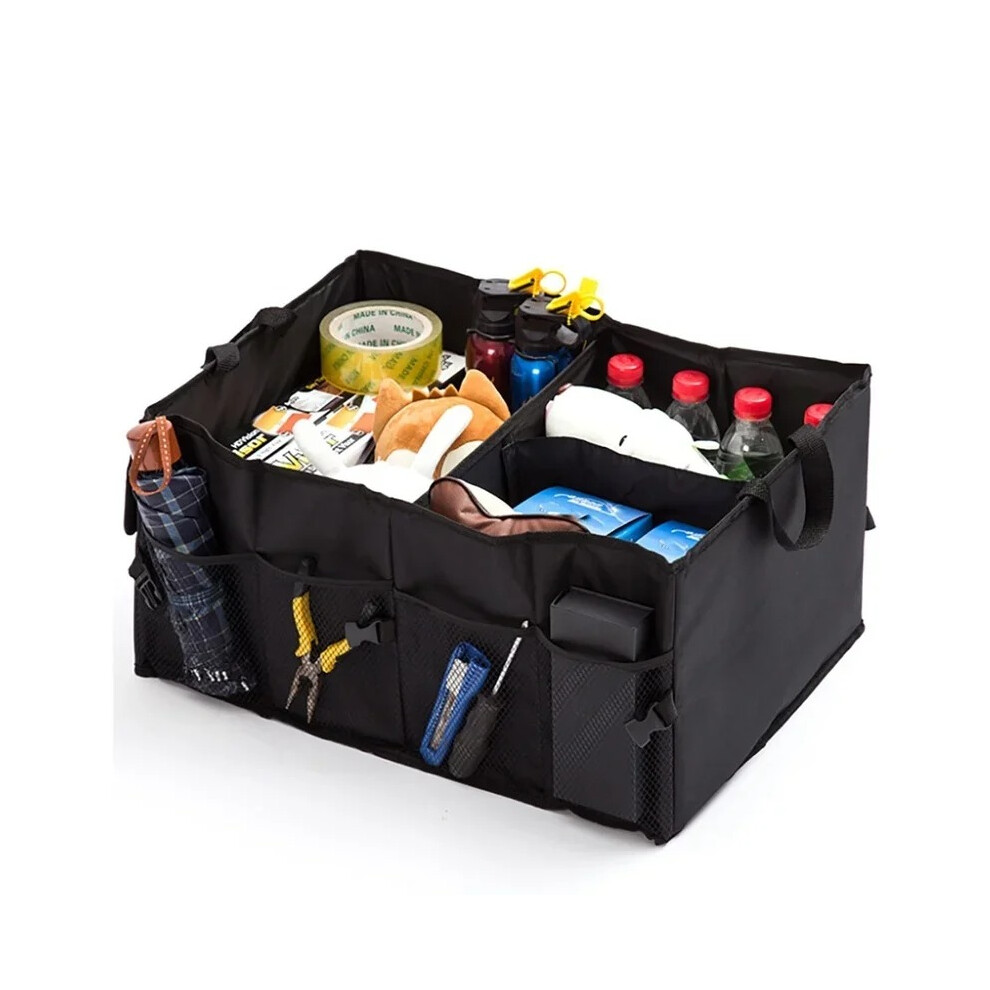 Premium Large Car Trunk Organizer | Foldable 600D Oxford Cargo Storage Box (Black) Black 081005566777