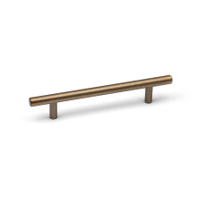 (128mm Handle) Antique Brushed Dark Brass Slimline T-Bar Cabinet Handle