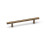 (128mm Handle) Antique Brushed Dark Brass Slimline T-Bar Cabinet Handle 1