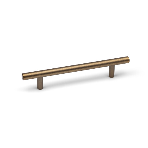 (128mm Handle) Antique Brushed Dark Brass Slimline T-Bar Cabinet Handle