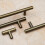 (128mm Handle) Antique Brushed Dark Brass Slimline T-Bar Cabinet Handle 15